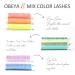 Obeyalash Colored Lash Extensions - Neon Pink Yellow Orange Ombre Purple White Blue - Self Fanning Volume Lashes - 2D-20D - 8 Mixed Colors 0.07mm 15mm - Buy Online on GoSupps.com
