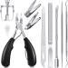 10 Pieces Ingrown Toenail Tool Toenail Clippers Set Nail Clipper Ingrown Toenail Removal Clippers Manicure Pedicure Tool for Ingrown Toenail and Nail Kit