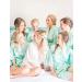 BESDEL Women's Satin Silk Bathrobe | Oblique V-Neck Kimono Robe | XXL Mint Green - Buy Online on GoSupps.com