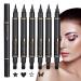 Stamp-on Eyeliner Pencil | Liquid Eyeliner Pencil with Stamp-on Stencils | Waterproof Non-Slip Women's Cosmetic for Travel Dates Weddings Parties