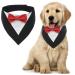 Maustlie dogs Smoking Bandana formal pet smoking fly formal solid dog hollow adjustable pet suit fly bandana for wedding birthday halloween Christmas (S Redschwarz) S Redschwarz