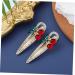 ETHZZLE Chic Cherry Crystal Hairpin - Set of 2 - Stylish Hair Accessory for Women - Sparkling Silver Metal Barrettes for - Hair Clips with Fruit Design - Elegant Crystal Hair Accessories - Buy Online on GoSupps.com