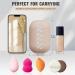 FERYES Large Silicone Makeup Sponge Holder - Portable Double Sided Beauty Blender Case in Khaki - Buy Online on GoSupps.com