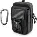 WYNEX Tactical Compass Phone Pouch Large Molle Smartphone Holster Case Double Capacity Small Utility EDC Pouch with Compass Buckle and Carabiner Black