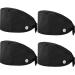 SATINIOR 4 Pieces Adjustable Bouffant Hats Button Sweatband Cap Tie Back Hats for Women Men Black