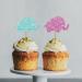 Elephant Gender Reveal Cupcake Toppers Elephant Baby Shower Cupcake Toppers Small Elephant Themed Dessert Picks Baby Girl Birthday Party Decoration - Pink & Blue Glitter - Buy Online on GoSupps.com