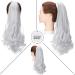 45cm Silver Gray Ponytail Extension - Heat Resistant Hair Piece with Clamp | Smooth & Wavy Styles - Buy Online on GoSupps.com