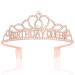CIEHER Birthday Headband Rose Gold Birthday Decorations