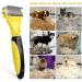 Morpilot 23+12 Double Sided Undercoat Rake Dog Brush & Cat Brush | Deshedding Tool for Long Hair Pets | Reduces Shedding by 90% - Yellow - Buy Online on GoSupps.com