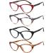 EYEURL Cat Eye Reading Glasses for Women - 4-Pack Blue Light Blocking Anti-Glare Readers (1.5x) - Shop Internationally - Buy Online on GoSupps.com