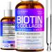 Genius Biotin & Collagen Hair Growth Support Drops - Hair Supplement - Healthy Skin & Nails - Liquid Biotin & Collagen Supplement for Easy Absorption - Healthy Hair Growth for Men & Women