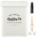 Magnetic Lint Bin for Laundry Room Metal Trash Can with Lid for Dryer Farmhouse Lint Holder Laundry Co Sign Laundry Room Storage Decor with Dryer Lint Brush(White)