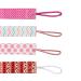 Leo Tube Pacifier Clip - 4 Pack Adjustable Holder for Boys and Girls | Fits Most Binkie Styles & Teethers | Pink+Red - Buy Online on GoSupps.com