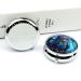 Round Blue Owl Print Pill Box - 3 Compartment Portable Medicine Organizer | Decorative Metal Pocket Pill Case - Buy Online on GoSupps.com