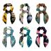 6 Pieces Bow Hair Scrunchies Rabbit Bunny Ear Scrunchies Baseball Pattern Bow Bowknot Scrunchies Bobbles Elastic Hair Ties Ropes Ponytail Holder Accessories for Women Girls Color 2