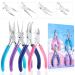 Jewelry Pliers  Shynek 4pcs Jewelry Making Tools Kit with Needle Nose Pliers/Chain Nose Pliers  Round Nose Pliers  Wire Cutters and Bent Nose Pliers for Crafts  Wire Wrapping  Jewelry Making Supplies