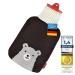 Snoozy hot water bottle with soft and cuddly cover XXL with 2 litre volume for long-lasting warmth 100% natural rubber (bear)