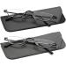 Hubeye 2 Pairs Half Moon Reading Glasses - Metal Slim Frame, Ultra Thin Lens, Spring Hinges - 2.00 Dioptres - Black/Gray - Men and Women - Buy Online on GoSupps.com