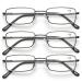 Skyway 3 Pack Reading glasses for men metal frame Blue lights blocking glasses light glare protection computer-speeder 3*gray 1.5 diopters