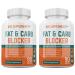 KRK SUPPLEMENTS 2 Bottles Fat and Carb Blocker with Phaseolus Vulgaris (White Kidney Bean Extract) Chitosan Extreme Diet Pills Weight Loss 180 Total Capsules