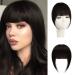 Sofeiyan bangs clip in 100% remy real hair fringe bangs one piece human hair clip in pony fringe extensions natural bangs with temple hair parts real hair hair extension for women French bangs natural black