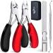 Orelex Toenail Clippers, Toe Nail Clippers for Thick Nails & Ingrown Toenail, Heavy Duty Nail Clipper for Men and Adults, Seniors, Professional, Super Sharp Curved Blade Grooming Tool Black+red