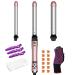 Automatic Hair Curling Wand-3 Interchangeable Heating Iron Barrels Hair Styling Curler for DIY/Salon Professional Use  LCD Display Fast Heat-UP 430 F Ceramic Coasting for All Hair Types Long/Short Rose Gold