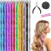 Gosuoa 48 Inches Hair Tinsel Kit  12 Colors 2400 Strands Tinsel Hair Extensions with Tools  Heat Resistant Glitter Fairy Hair Tinsel Kit for Women Girls Hair Accessories