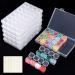 Quefe 168 Slots Diamond Painting Storage Containers, 6pcs 28 Grids Clear Diamond Painting Accessories and Tools Boxes Bead Organizers Diamond Art Embroidery Storage with Label Stickers