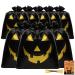 Halloween Leaf Bags 8 Pack 24x30in Pumpkin Trash Lawn Garbage Fall Leave Bag with Twist Ties Jack O Lantern Outdoor Yard Holiday Decoration Black Black-8P-24x30in