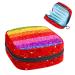 Women's bonds storage pockets still pad rainbow striped portable period kit pocket feminine product bag for women girls color1