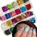 Holographic Nail Glitters Sequins Set - 4 Boxes | Butterfly, Heart, Alphabet, Star | Chunky Flakes for Nail Art, Craft, Makeup - Mixed Colors - Buy Online on GoSupps.com