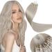 LAAVOO Blond Micro Loop Extensions Real Hair 1g/S Invisible real hair Extensions with Microring Platinblond Remy Extensions Real Hair Microring Of course long #60 50g 60 cm 3.18micro #60
