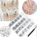 White Rhinestones Nail Gems Set with Picker and Tweezers - Glass Crystals, Shiny Multi Shape Flatback Face Gems - Nail Art Tools - Buy Online on GoSupps.com