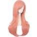 MapofBeauty 28 Inch Women Side Bangs Long Curly Hair Cosplay Wig in Orange Pink - 70cm - Buy Online on GoSupps.com
