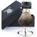 Haryali Sophist Collection Black Badger Hair Shaving Brush | Hand Assembled with German Stainless Steel Stand - International Shipping Available - Buy Online on GoSupps.com