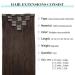 Doores Real Hair Extensions Clip 45cm 18 Inch - Light Dark Brown 120g Remy Clip-In Human Hair for Thick Hair - Buy Online on GoSupps.com