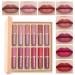 12 Colors Lip Gloss Set Plumping Liquid Lipstick Lip Oil Long Lasting Waterproof Lip Glaze Makeup Book Nude Lip Glow Oil Lip Gloss Kit for Women (Set A) (Set B)