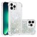Tivenfezk Nadoli Glitzer Treisand Shell for iPhone 15 Pro silicone shockproof cell phone shell Transparent TPU bumper protective cover liquid transparent quicksand case iPhone 15 per silver
