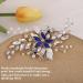 Bridal Blue Rhinestone Pearl Hair Comb - Floral Hair Accessories for Women and Girls - Buy Online on GoSupps.com