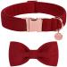 Dogwong dog collar with removable fly Christmas red pet collar dog dog gift for girls or boys dogs comfortable adjustable dog collar for small medium-sized dogs X-Small (pack of 1) Christmas red