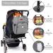 KONO Baby Diaper Bag Nappy Backpack - Multifunctional Travel Backpack with Large Capacity & 2 Stroller Straps (Gray) - Ideal for Moms & Dads | Shop Internationally - Buy Online on GoSupps.com