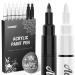 White Paint Pen 8 Pack 0.7mm Acrylic Paint Pens Acrylic Markers 6 White 2 Black Paint Pens for Rock Painting Wood Canvas Glass Metallic Ceramic Tire Graffiti Paper Drawing Extra Fine Tip Opaque Ink 8 Extra-fine Tip(Whi...
