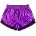 PESION Women's Metallic Purple Shiny Rave Hot Shorts - Small - Buy Online on GoSupps.com