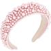 TRIXES Pink Beaded Headband - Women's Fashion Accessory - Pearl Beaded