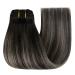 Buy Youngsee 50cm Clip-in Real Hair Extensions - Gray & Black | 120g 7PCs Smooth High-Quality - Buy Online on GoSupps.com