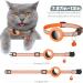 Buy Reflective Airtag Cat Neck Band - Integrated Necklace with Holder & Bell - Safety Buckle for Kittens & Puppies - Orange - Buy Online on GoSupps.com