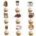 36pcs Coffee Happy Birthday Cupcake Toppers Drink Food Kitchen Theme Cupcake Dessert Muffin Food Cake Picks Baby Shower Boys Girls Happy Birthday Party Supplies