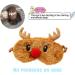 Christmas Reindeer Rudolph Eye Mask for Sleeping - Soft & Fluffy 3D Animal Novelty Blindfold for Kids & Adults - Brown - Buy Online on GoSupps.com