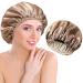 Welrog Adjustable Satin hair hood for women - reversible satin silk hood for sleeping for women bonnet sleep cap hair hood for the night sleeping hood silk silk bonnet silk coffee + khaki